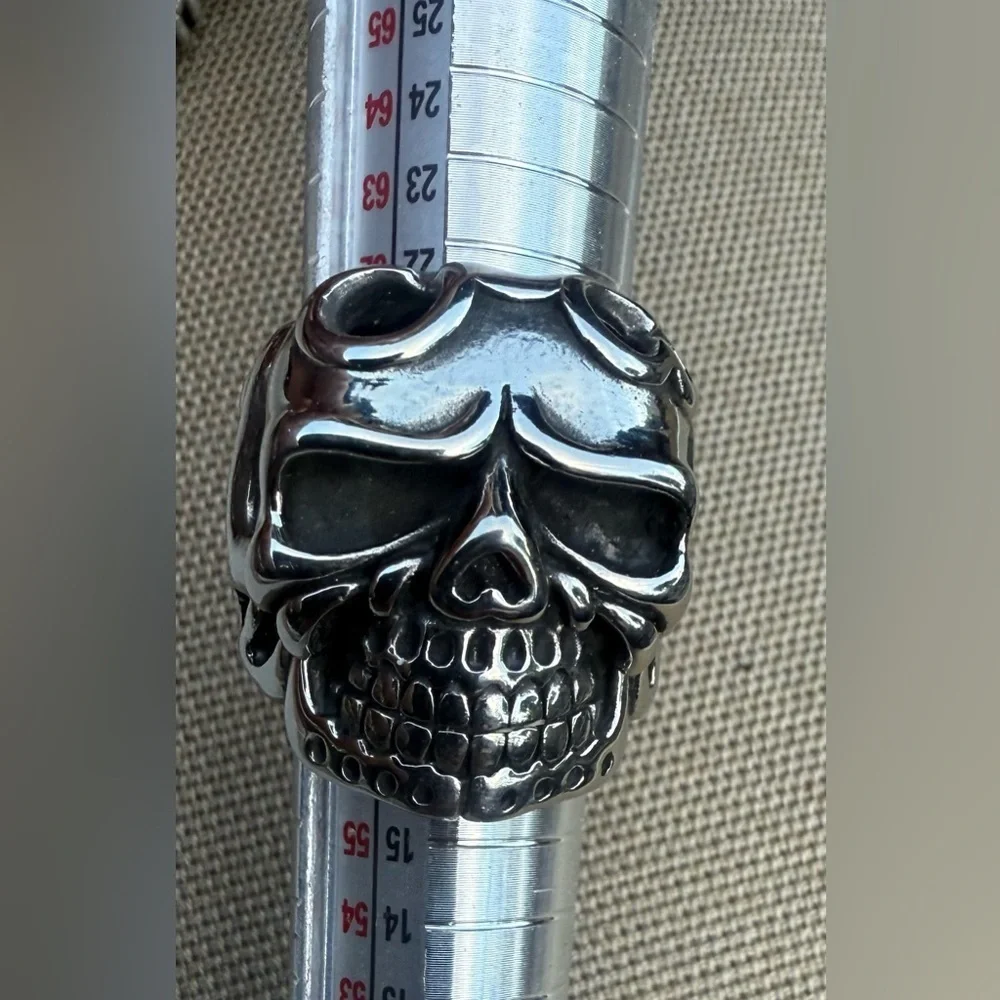 Stainless steel Biker Skull Ring Size 9 US